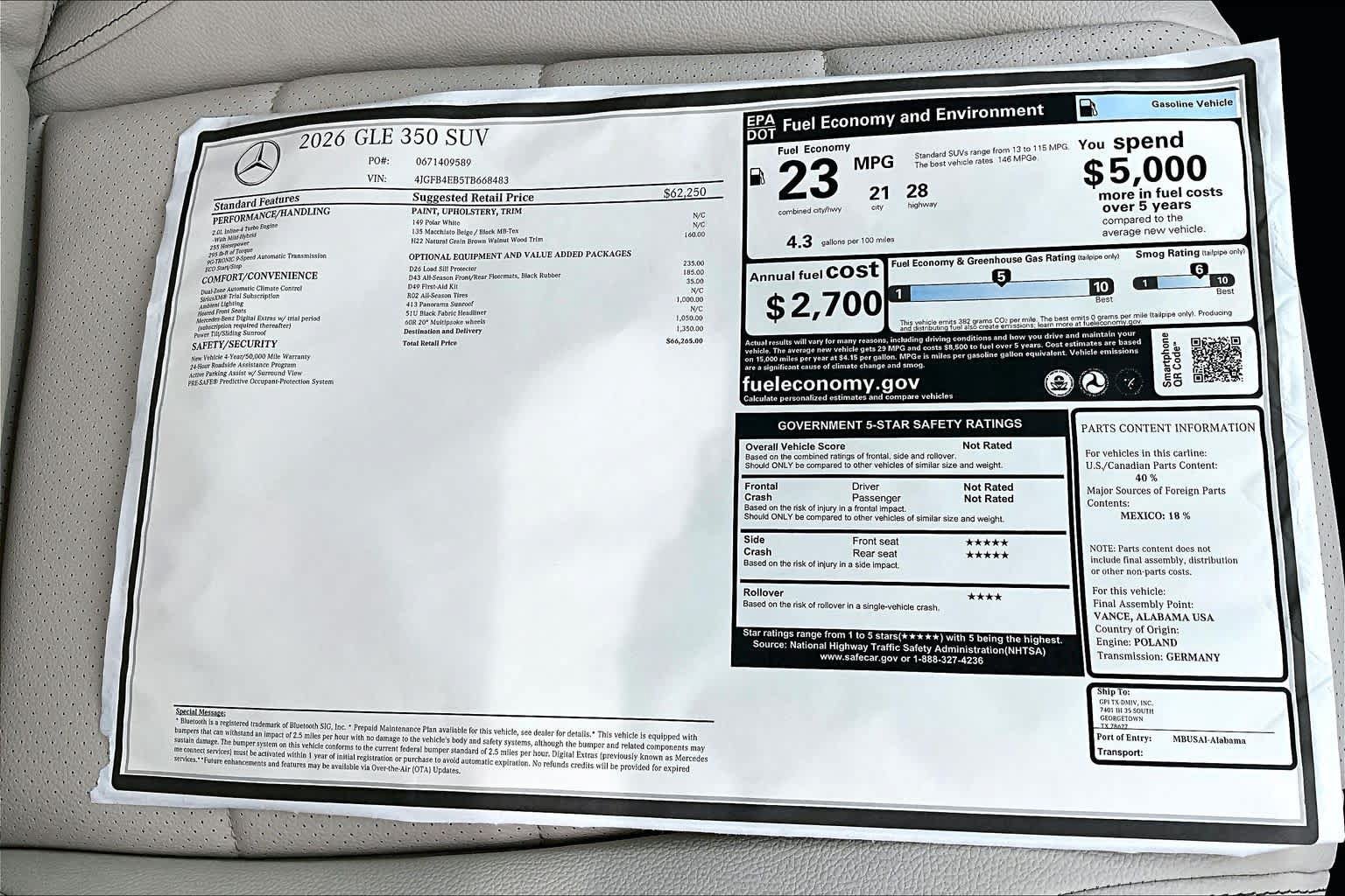 New 2026 Mercedes-Benz GLE 350 4MATIC image 22