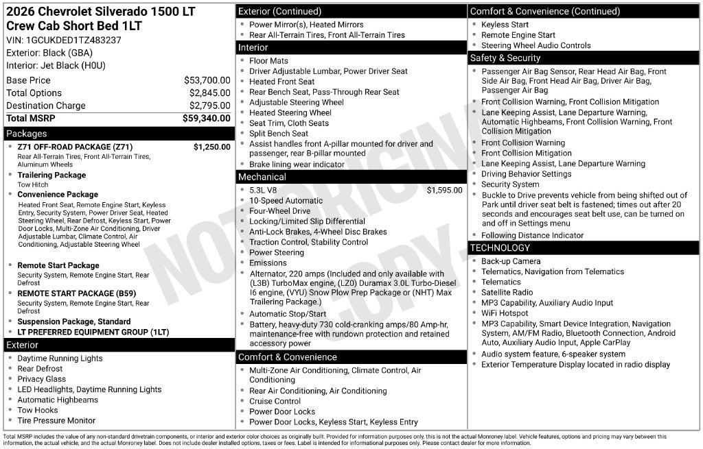 New 2026 Chevrolet Silverado 1500 LT w/ Z71 Off-Road Package AWD/4WD image 32
