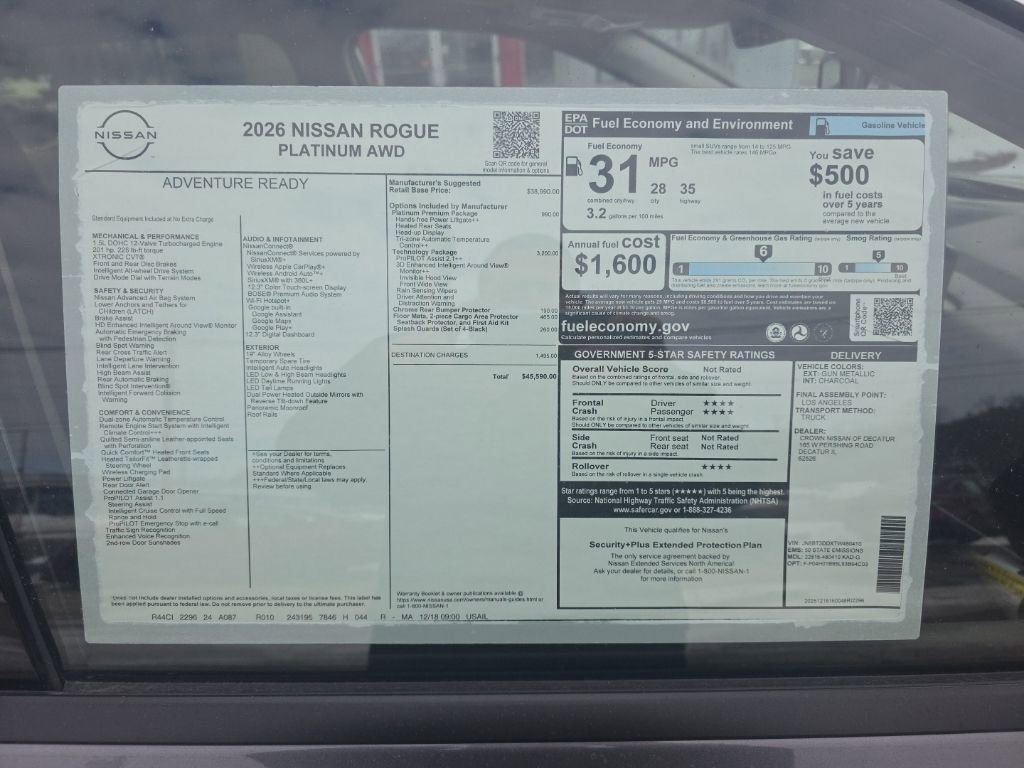 New 2026 Nissan Rogue Platinum w/ Tech Package image 3