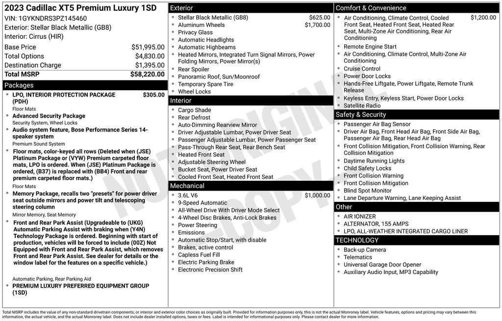 Used 2023 Cadillac XT5 Premium Luxury image 56