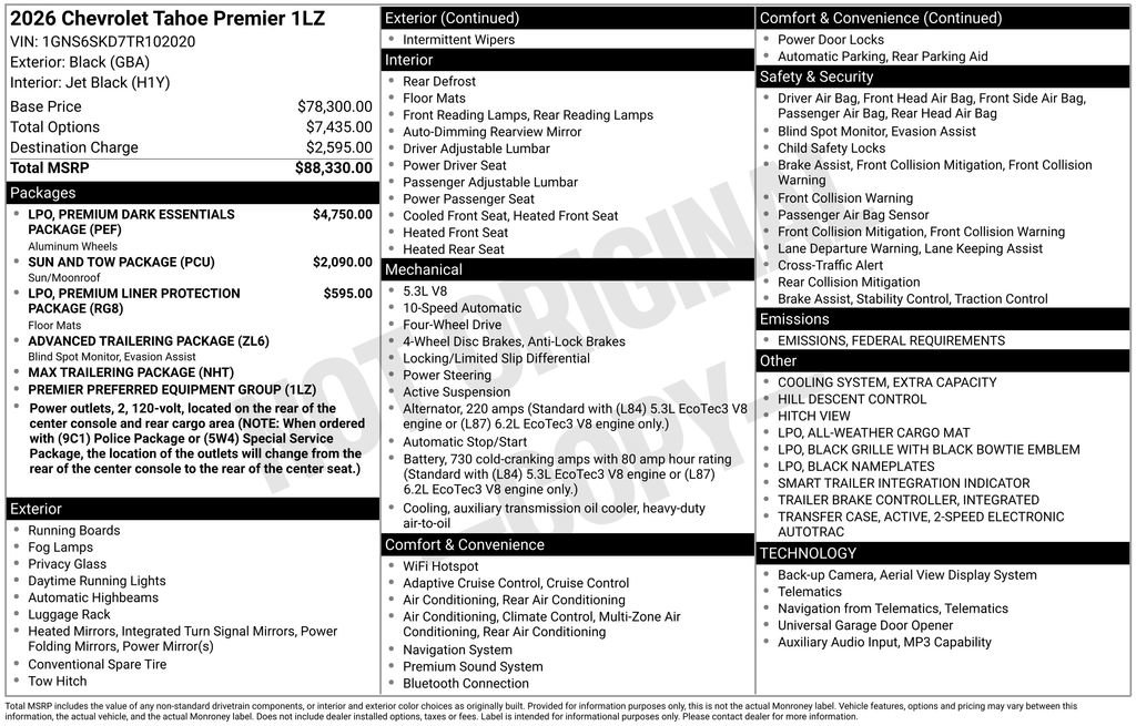 New 2026 Chevrolet Tahoe Premier image 26
