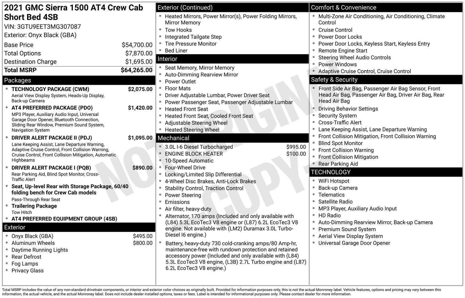 Used 2021 GMC Sierra 1500 AT4 w/ Technology Package image 16