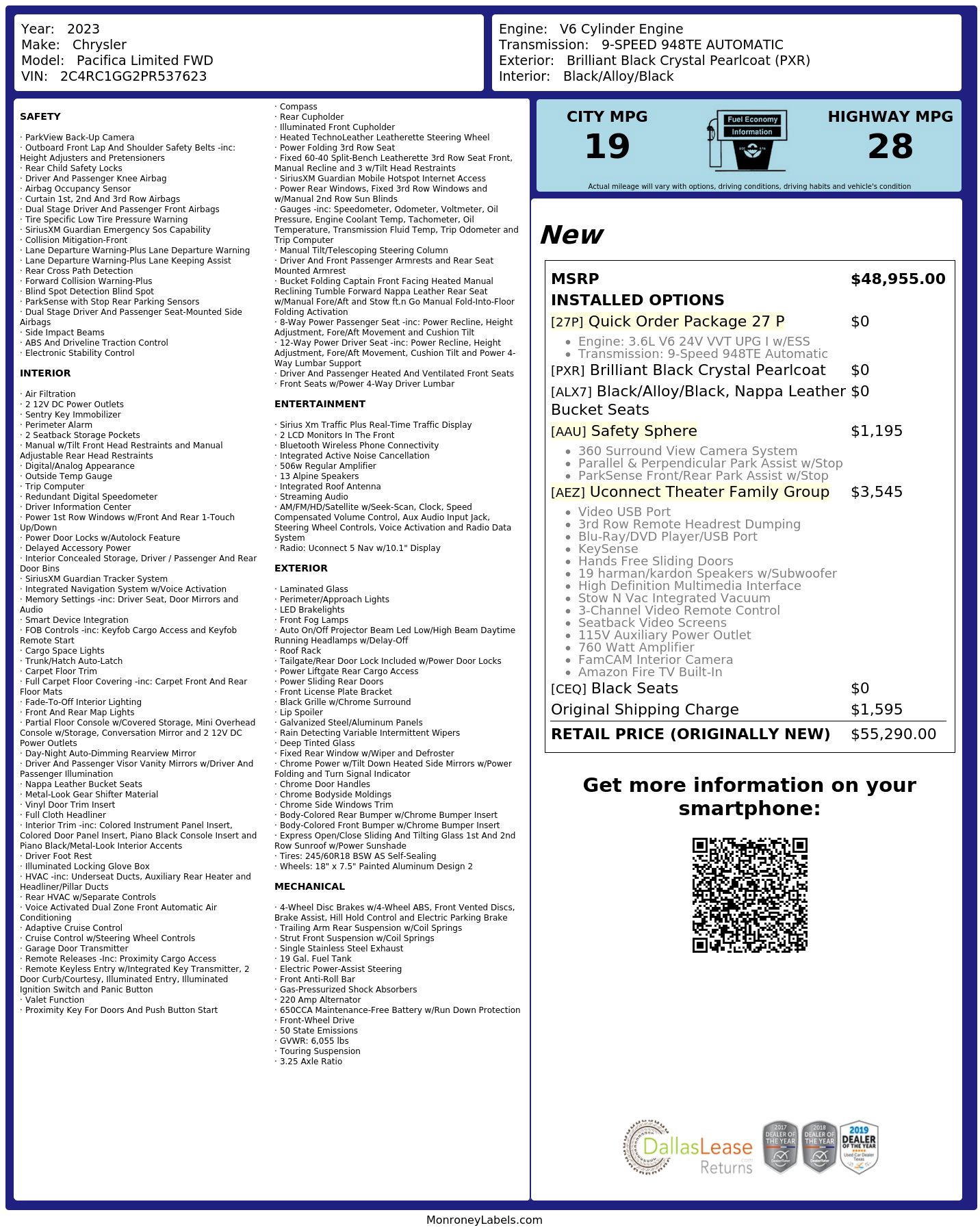 Used 2023 Chrysler Pacifica Limited w/ Uconnect Theater Family Group FWD image 3