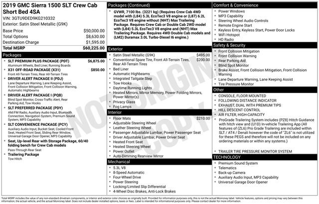 Used 2019 GMC Sierra 1500 SLT w/ SLT Premium Plus Package AWD/4WD video 3