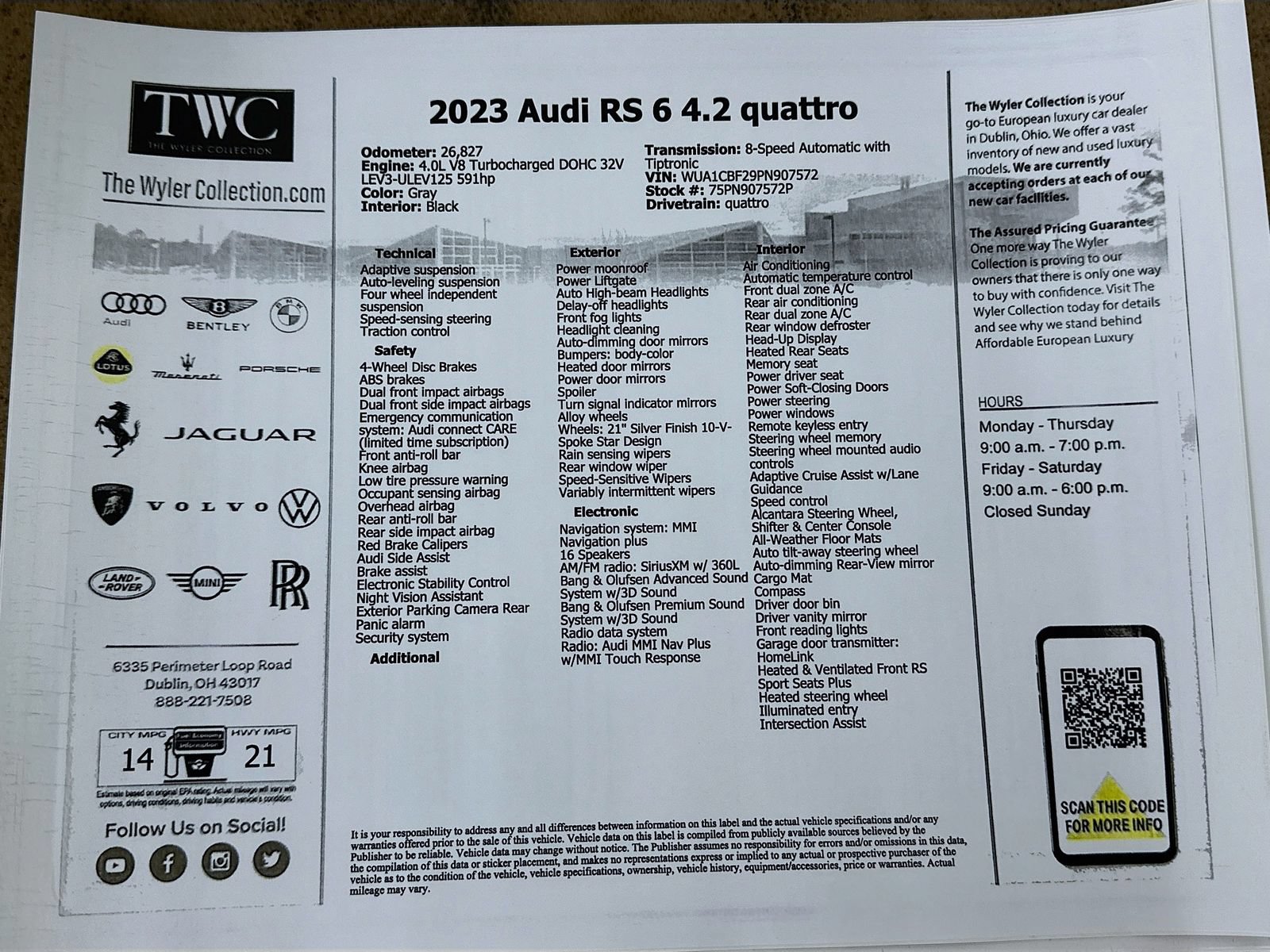 Used 2023 Audi RS 6 w/ Executive Package AWD/4WD image 49