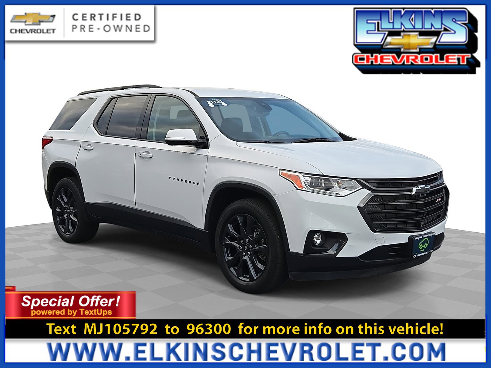 Certified 2021 Chevrolet Traverse RS
