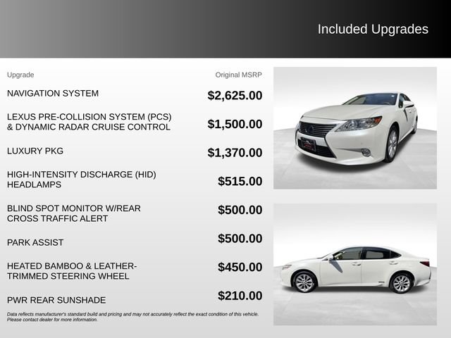 Used 2013 Lexus ES 300h w/ Luxury Pkg FWD image 9