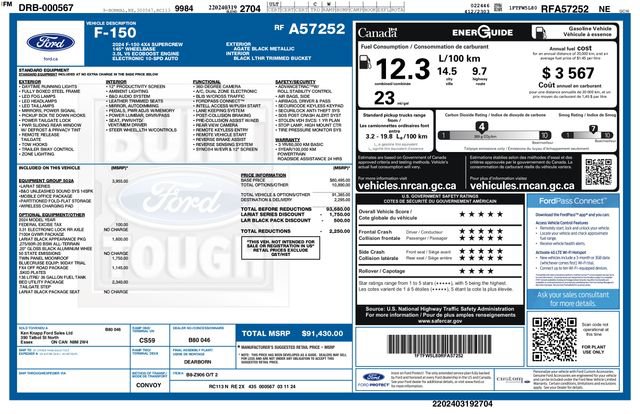 Used 2024 Ford F150 Lariat w/ Equipment Group 502A High AWD/4WD image 2