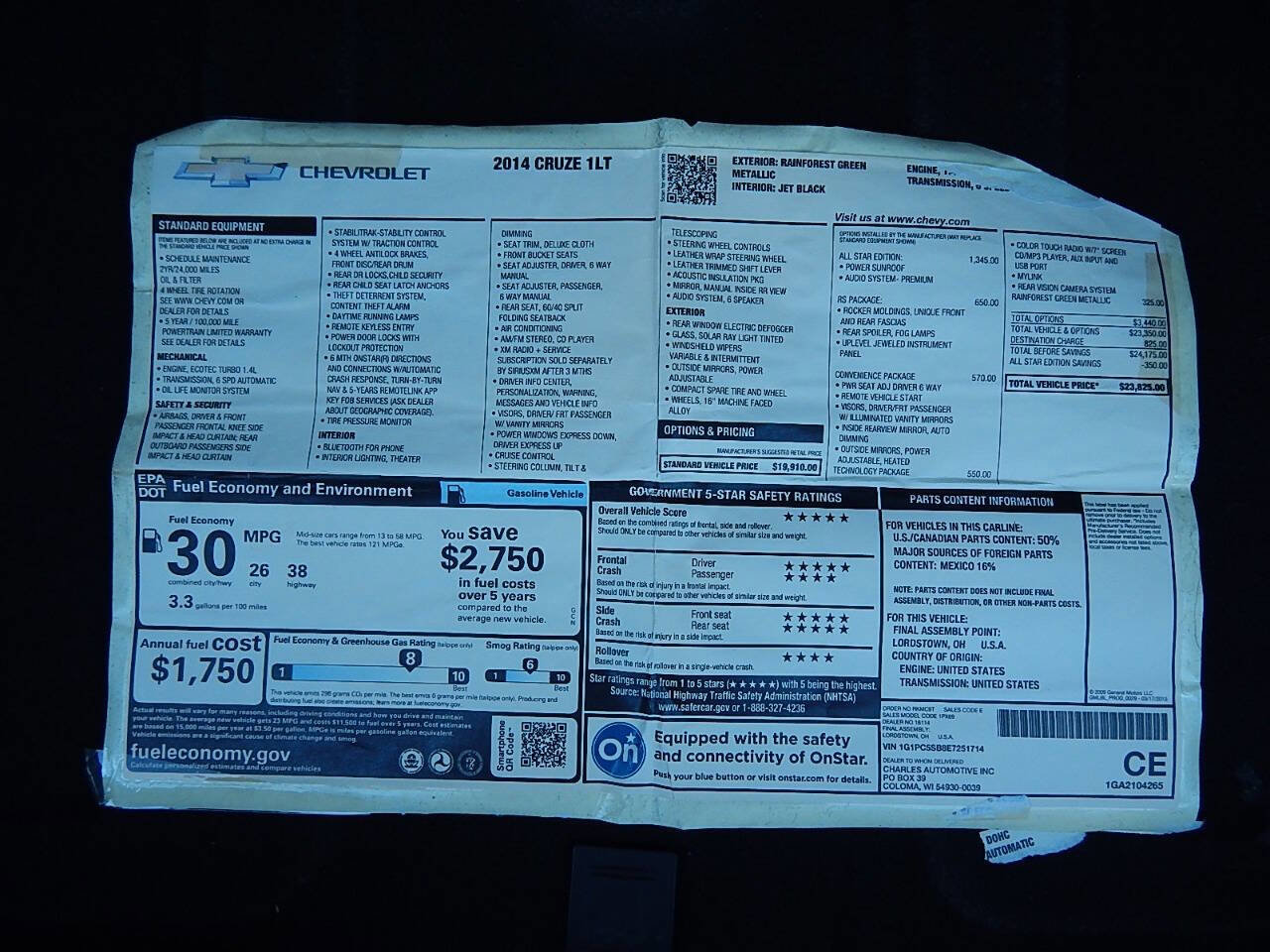 Used 2014 Chevrolet Cruze LT w/ All-Star Edition image 31