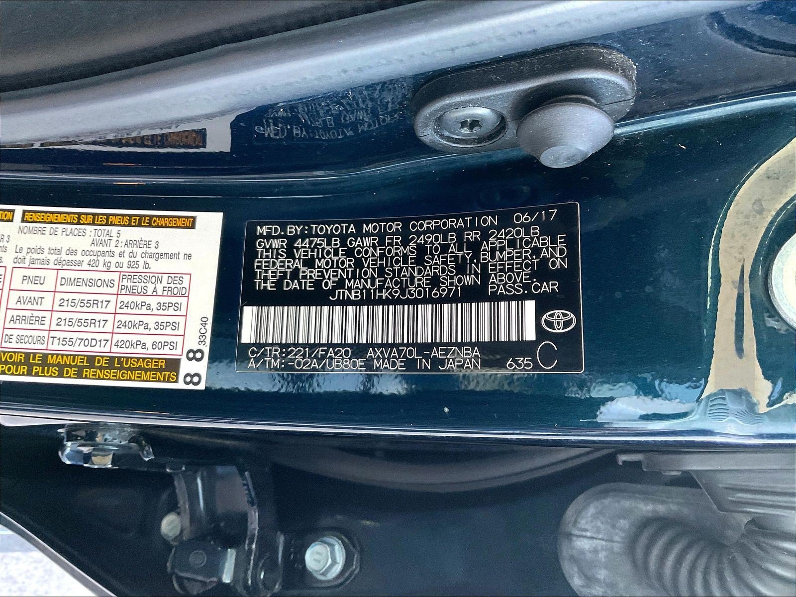 Used 2018 Toyota Camry LE FWD image 17