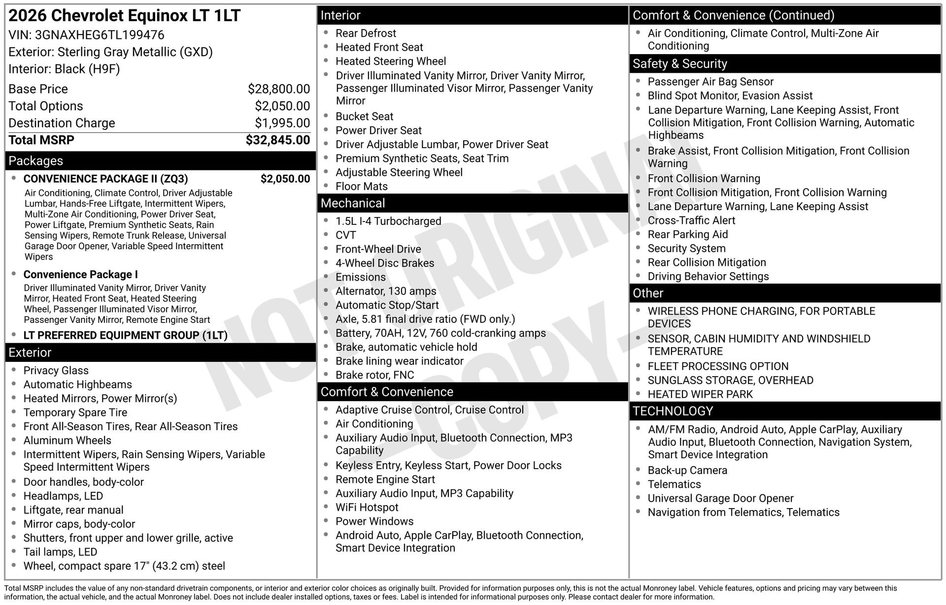Used 2026 Chevrolet Equinox LT w/ Convenience Package II FWD image 34