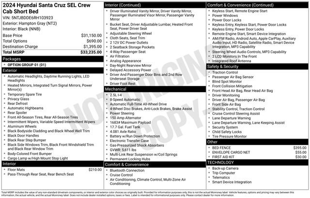 Certified 2024 Hyundai Santa Cruz SEL AWD/4WD image 37