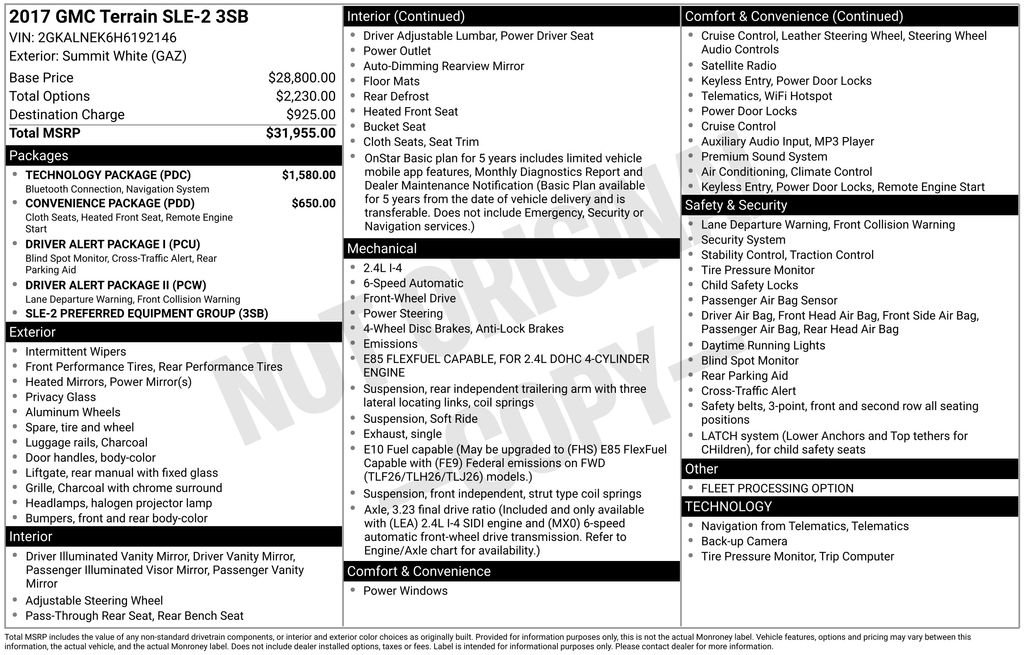 Used 2017 GMC Terrain SLE w/ Technology Package image 4