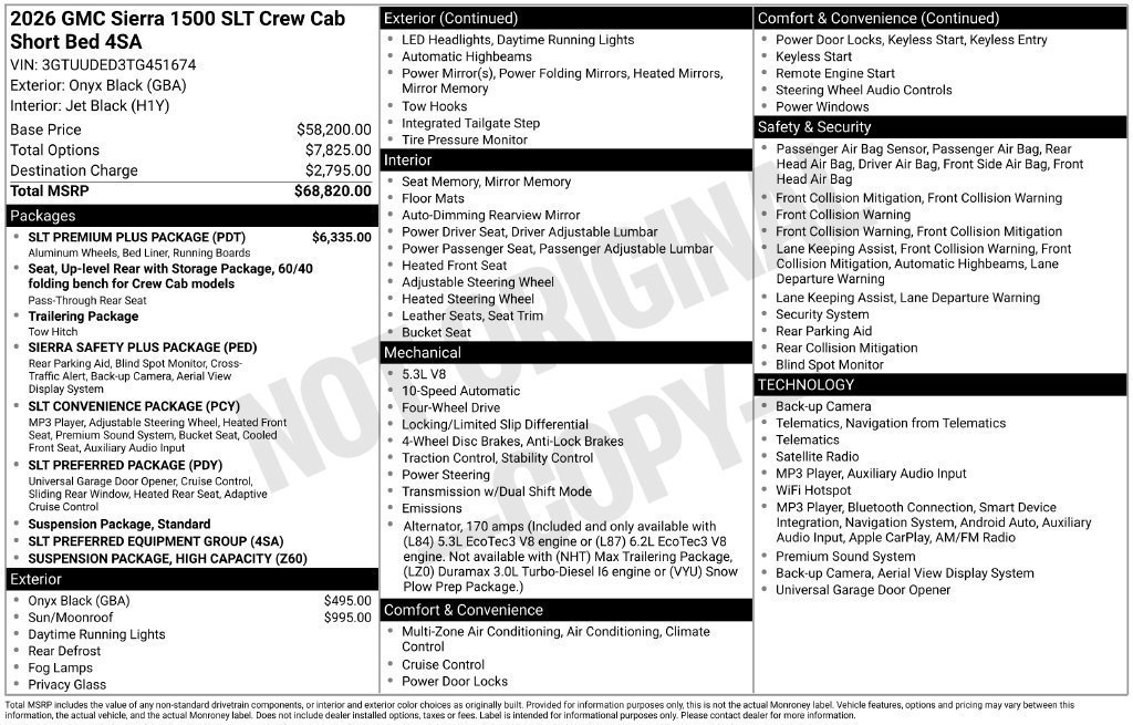 New 2026 GMC Sierra 1500 SLT w/ SLT Premium Plus Package AWD/4WD image 4