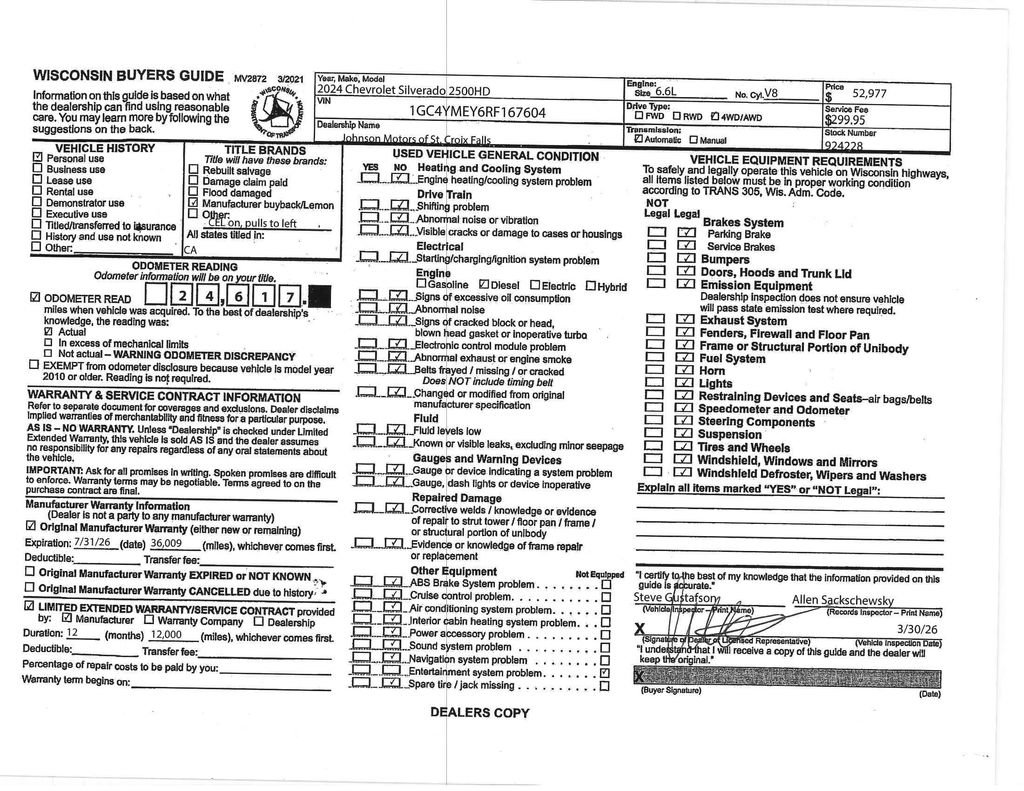 Used 2024 Chevrolet Silverado 2500 Custom w/ Custom Value Package image 22