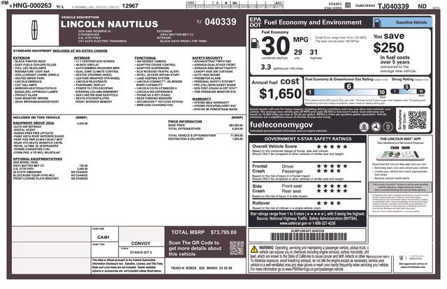 New 2026 Lincoln Nautilus Reserve AWD/4WD image 29