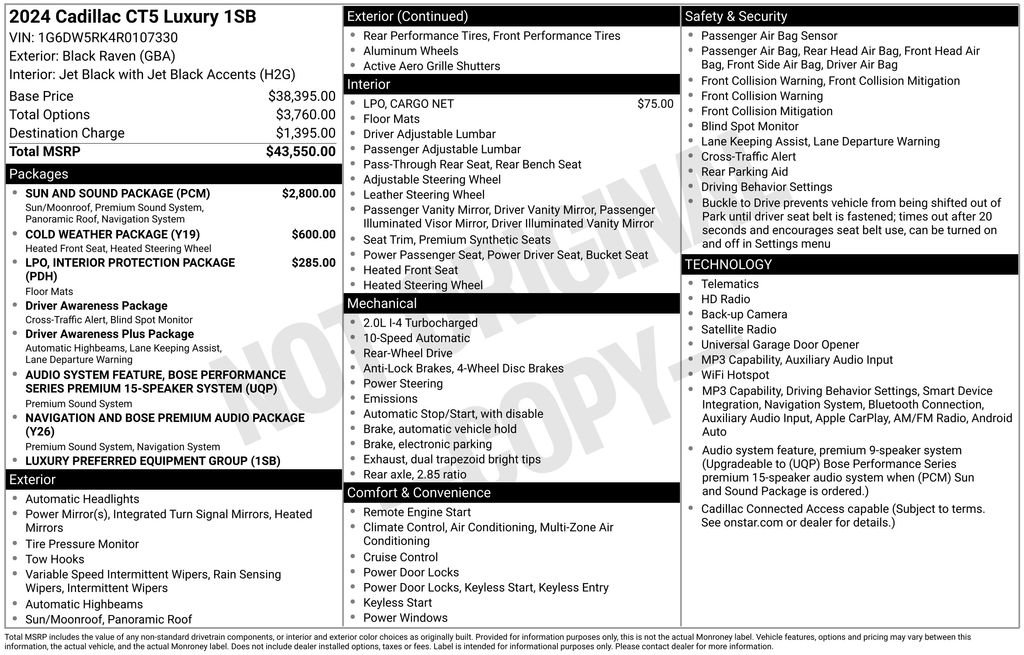 Used 2024 Cadillac CT5 Luxury w/ Sun And Sound Package RWD image 10
