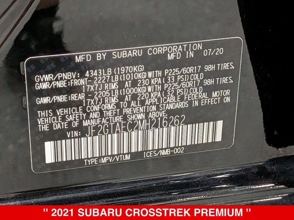 Used 2021 Subaru Crosstrek 2.0i Premium w/ Moonroof Package AWD/4WD image 37