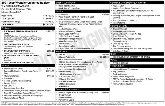 Used 2021 Jeep Wrangler Unlimited Rubicon image 36