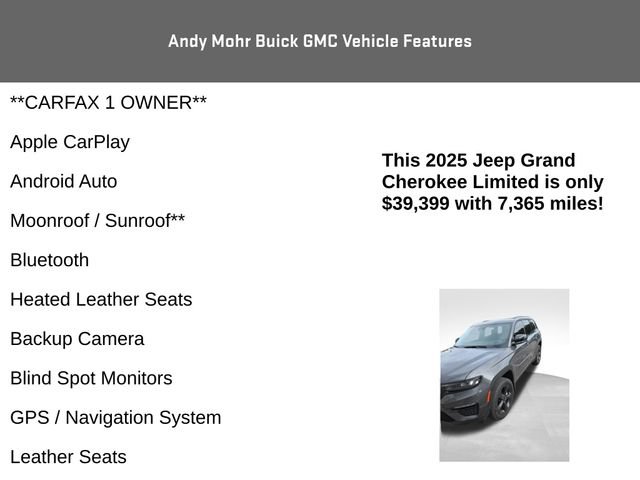 Used 2025 Jeep Grand Cherokee Limited w/ Black Appearance Package AWD/4WD image 4