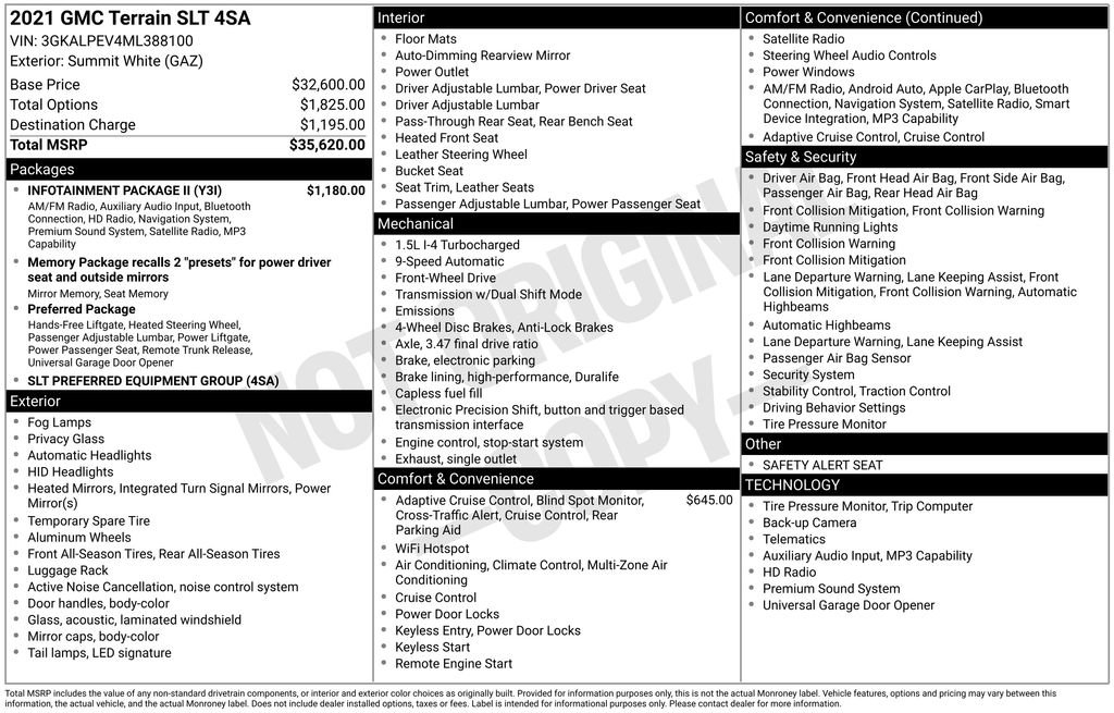 Used 2021 GMC Terrain SLT w/ Infotainment Package II FWD image 4