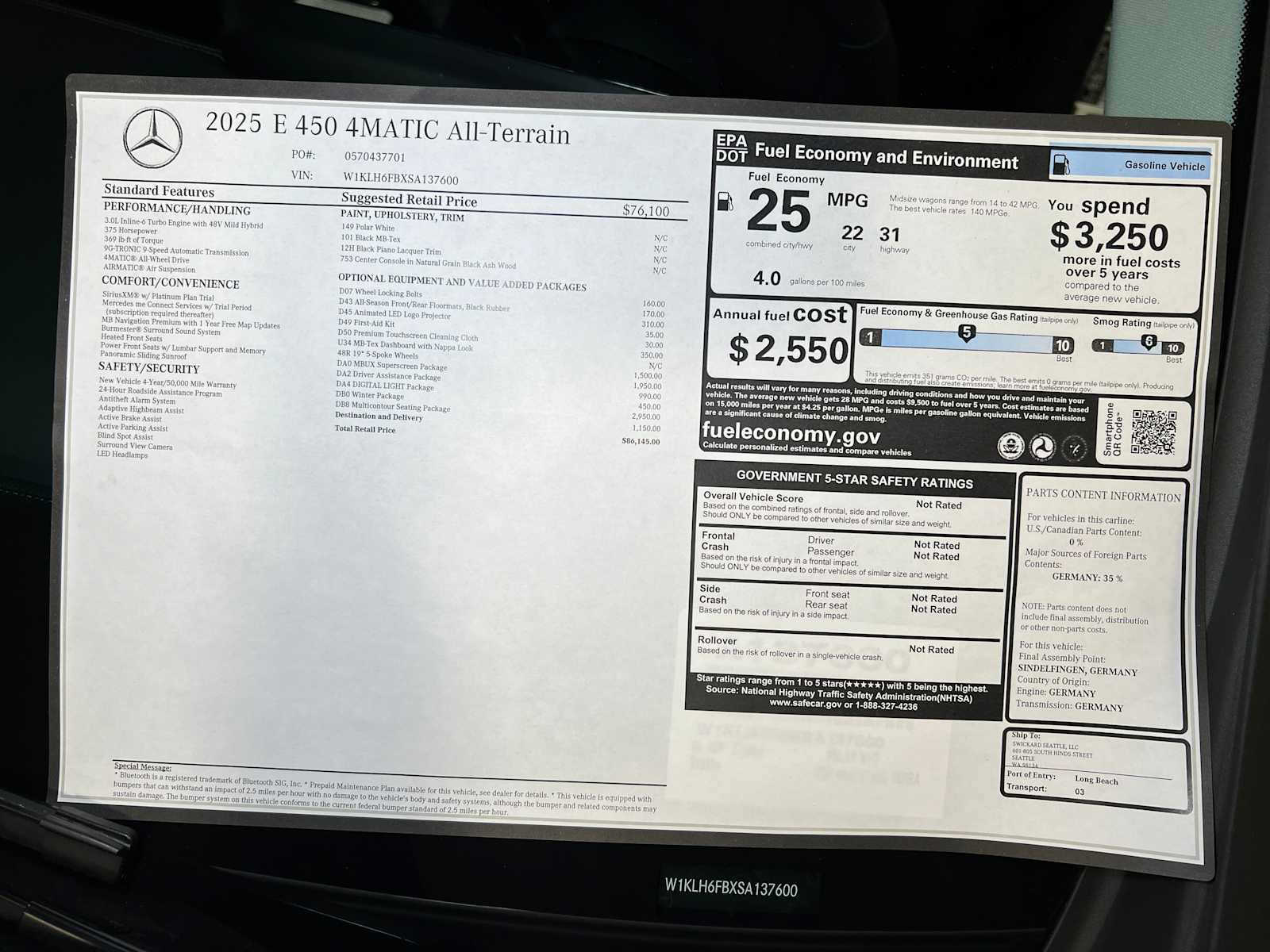 New 2025 Mercedes-Benz E 450 4MATIC All-Terrain Wagon image 38