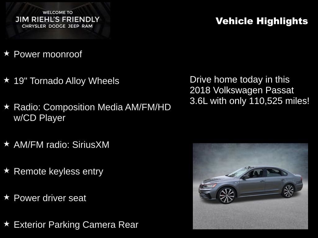Used 2018 Volkswagen Passat 3.6 FWD image 5