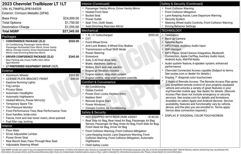 Used 2023 Chevrolet TrailBlazer LT w/ Convenience Package FWD image 35