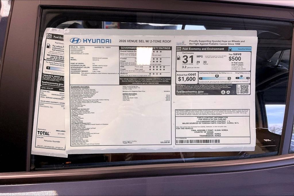 New 2026 Hyundai Venue SEL image 13