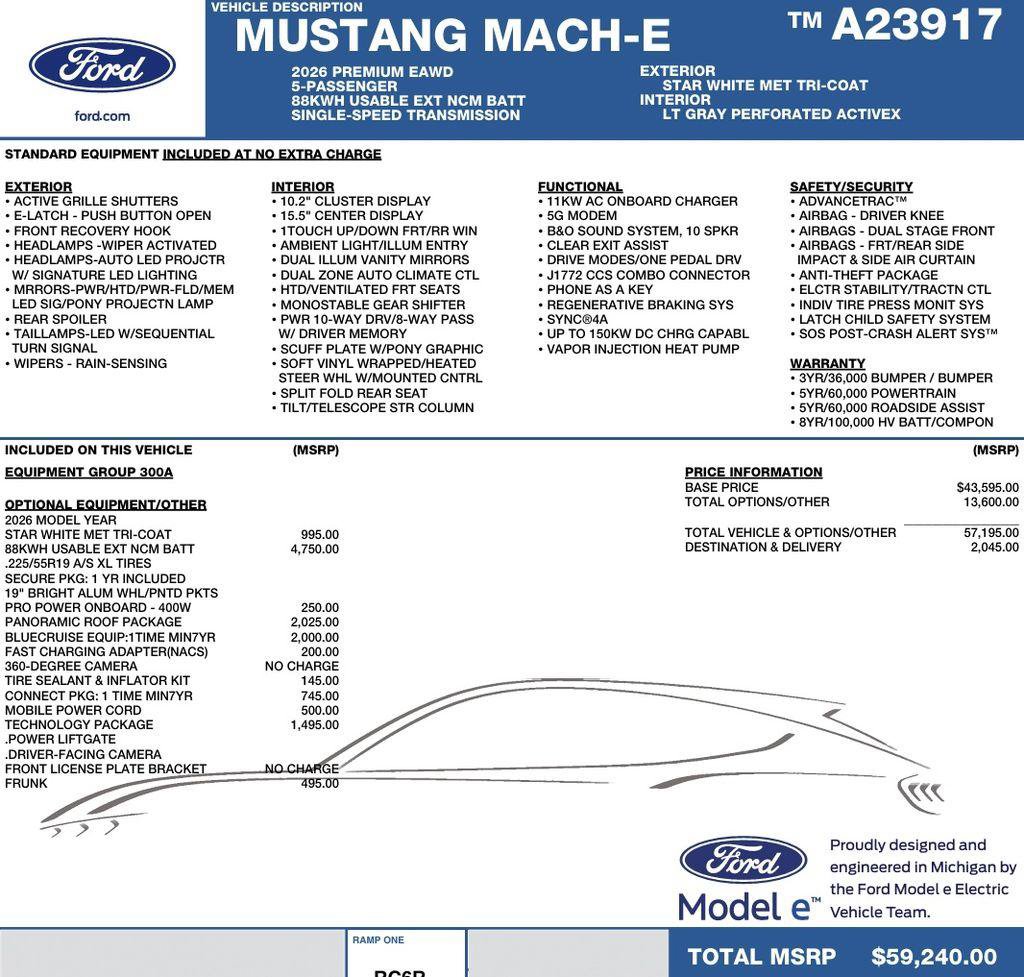 New 2026 Ford Mustang Mach-E Premium AWD/4WD image 2