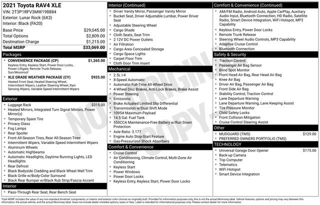 Used 2021 Toyota RAV4 XLE w/ Convenience Package image 16