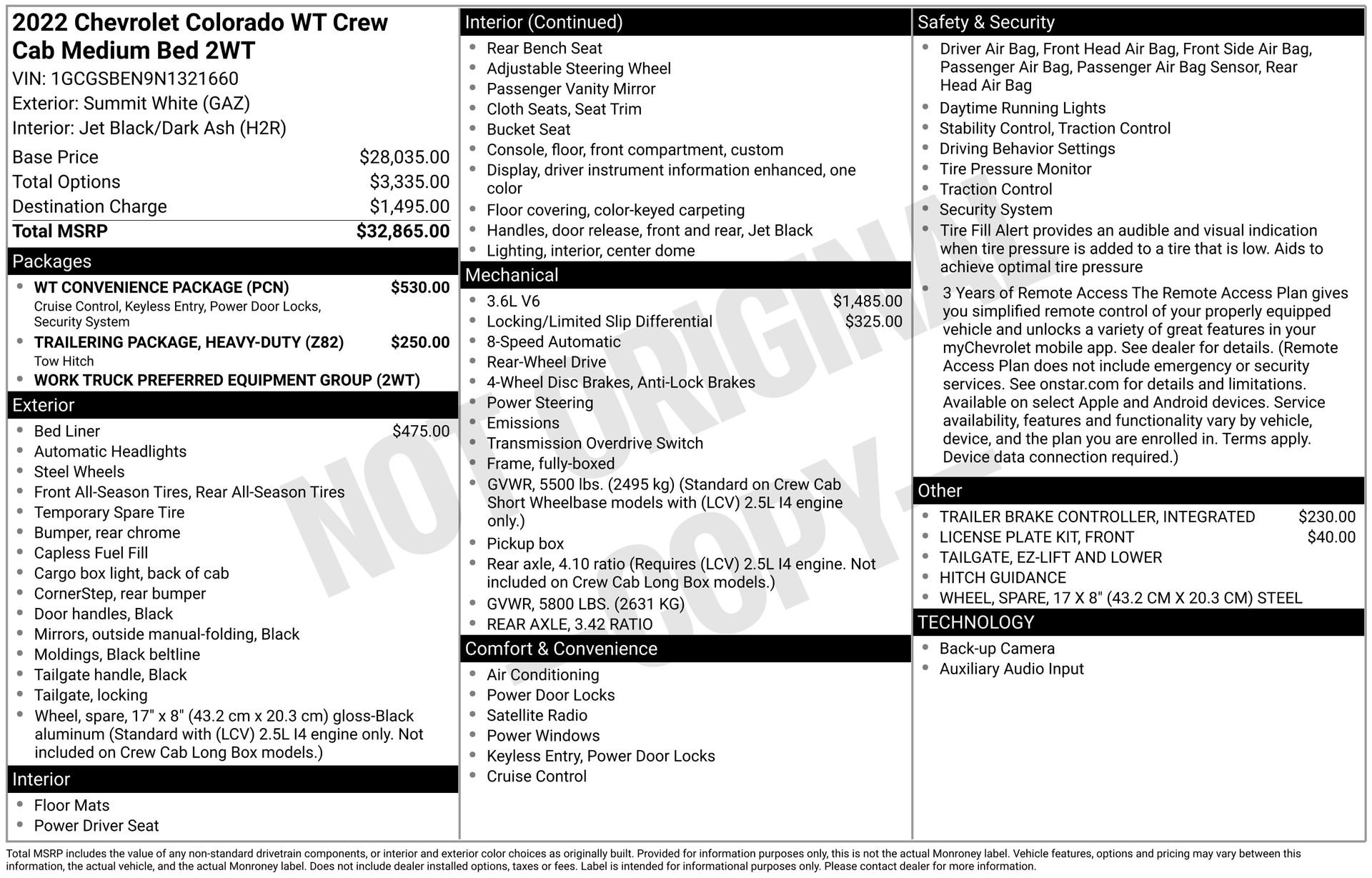 Used 2022 Chevrolet Colorado W/T w/ WT Convenience Package RWD image 4