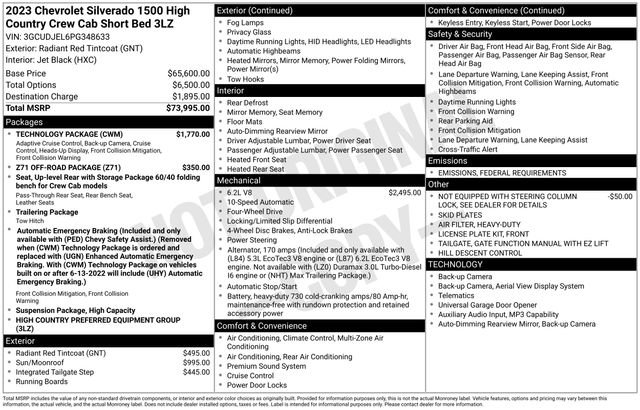 Certified 2023 Chevrolet Silverado 1500 High Country w/ Technology Package image 37