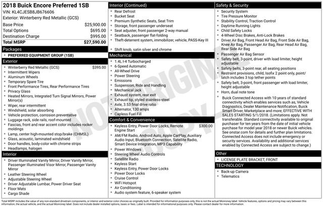 Used 2018 Buick Encore Preferred image 7