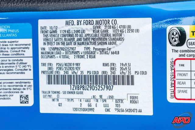 Used 2013 Ford Mustang Shelby GT500 RWD image 85