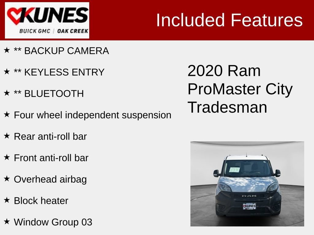 Used 2020 RAM ProMaster City Tradesman w/ Window Group 04 FWD image 2
