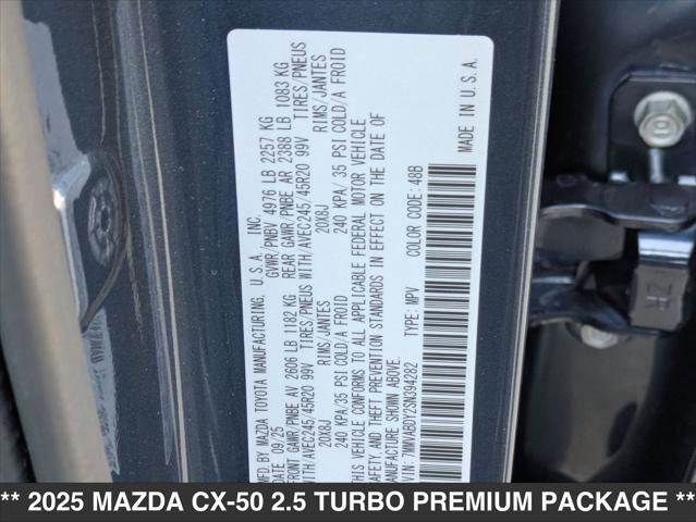 New 2025 MAZDA CX-50 AWD 2.5 Turbo w/ Accent Package image 15