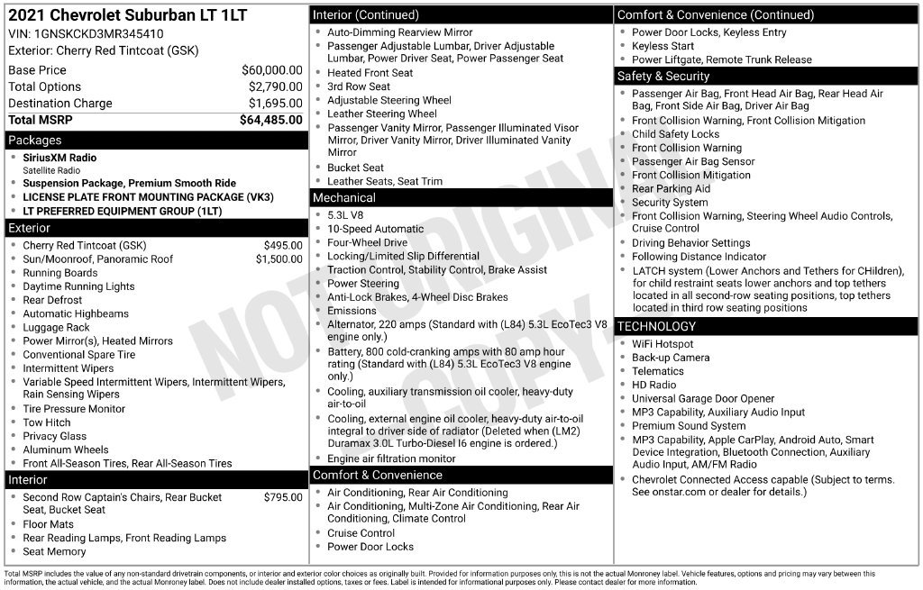 Used 2021 Chevrolet Suburban LT AWD/4WD image 6