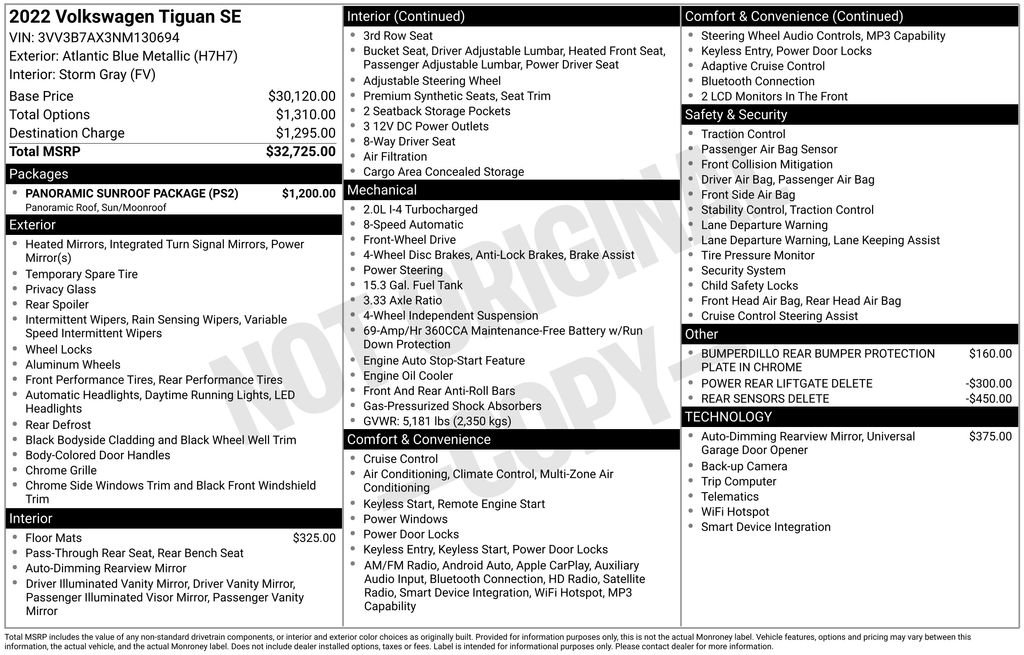 Used 2022 Volkswagen Tiguan SE w/ Panoramic Sunroof Package FWD image 5