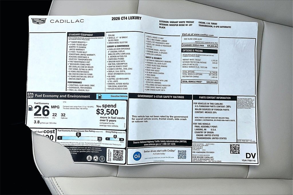 New 2026 Cadillac CT4 Luxury image 14
