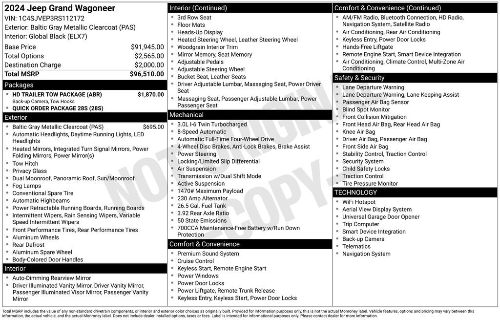Used 2024 Jeep Grand Wagoneer Series I w/ HD Trailer Tow Package image 46