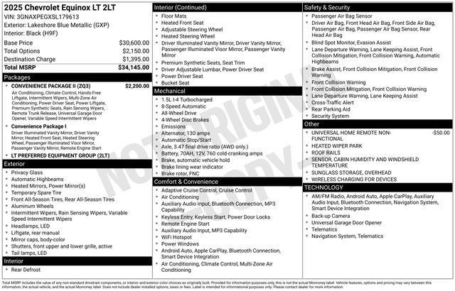 Used 2025 Chevrolet Equinox LT w/ Convenience Package II AWD/4WD image 2