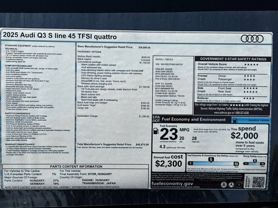 Certified 2025 Audi Q3 2.0T Premium w/ Convenience Package AWD/4WD image 21
