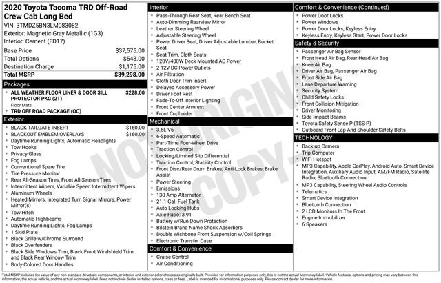 Certified 2020 Toyota Tacoma TRD Off-Road AWD/4WD image 32