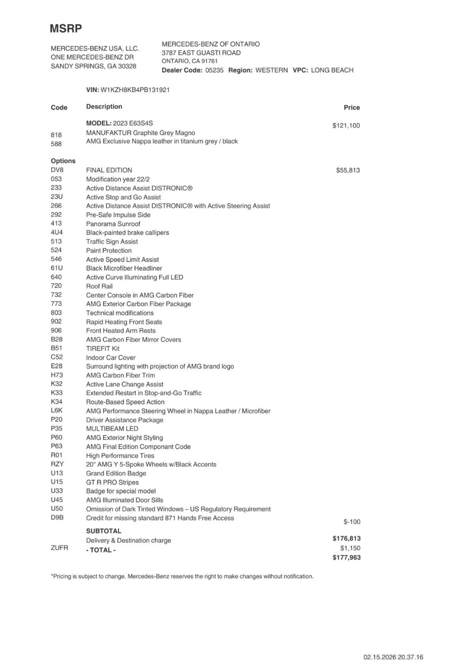 Certified 2023 Mercedes-Benz E 63 AMG S image 2