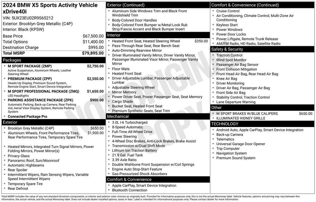 Used 2024 BMW X5 xDrive40i w/ M Sport Package AWD/4WD image 5