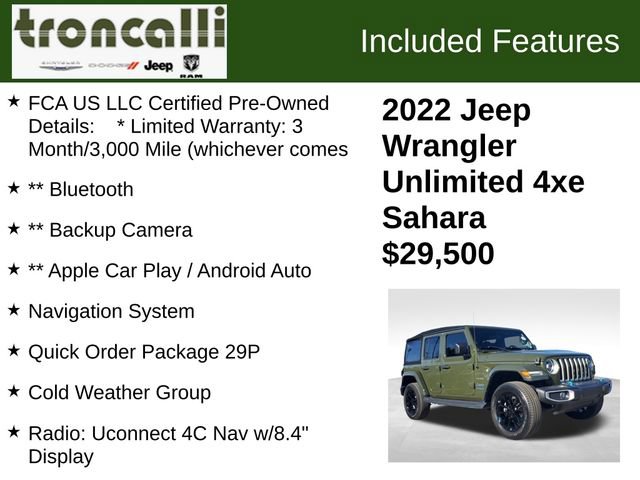 Certified 2022 Jeep Wrangler Unlimited Sahara w/ Cold Weather Group image 5