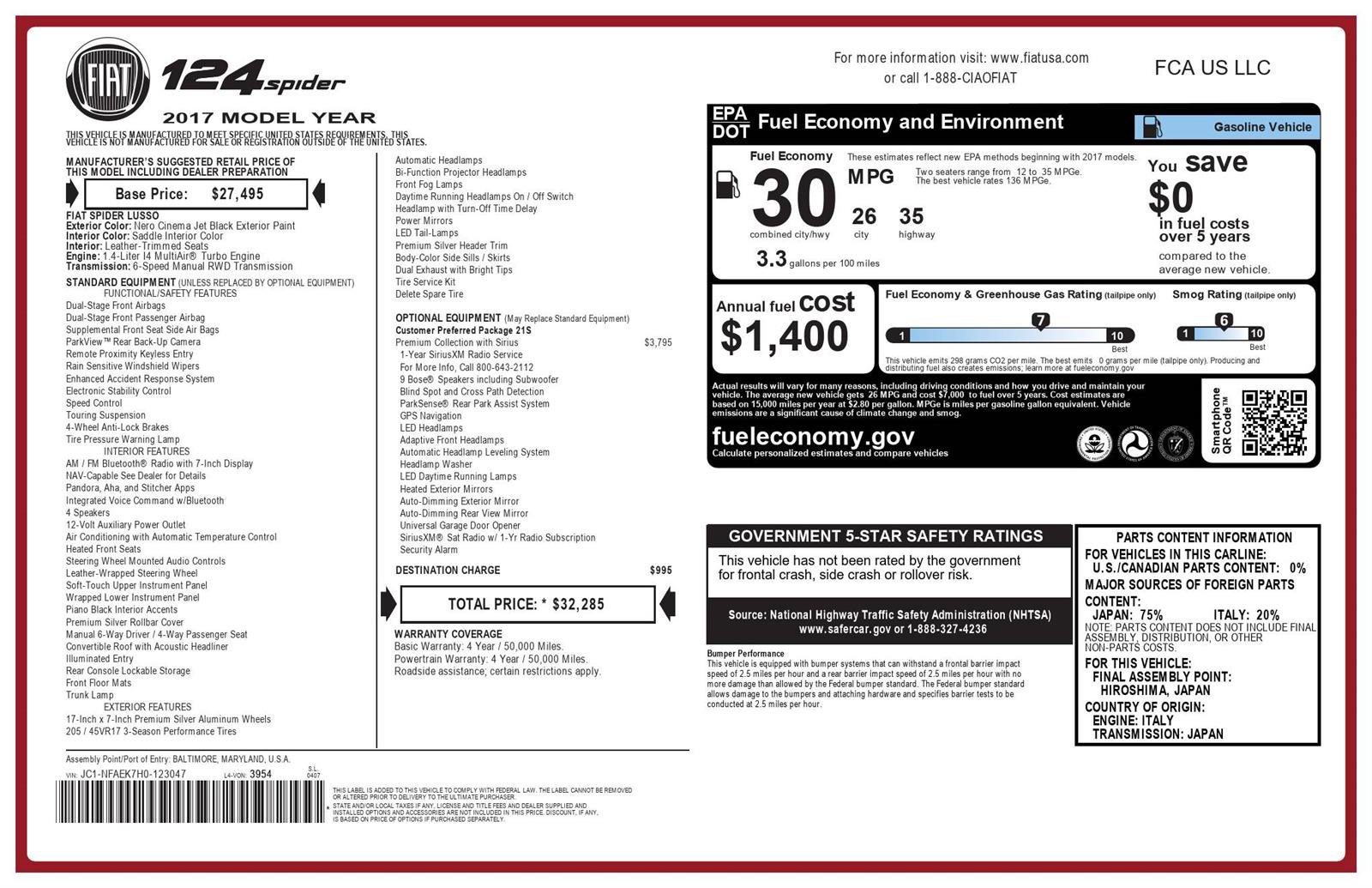 Used 2017 FIAT 124 Spider Lusso image 2