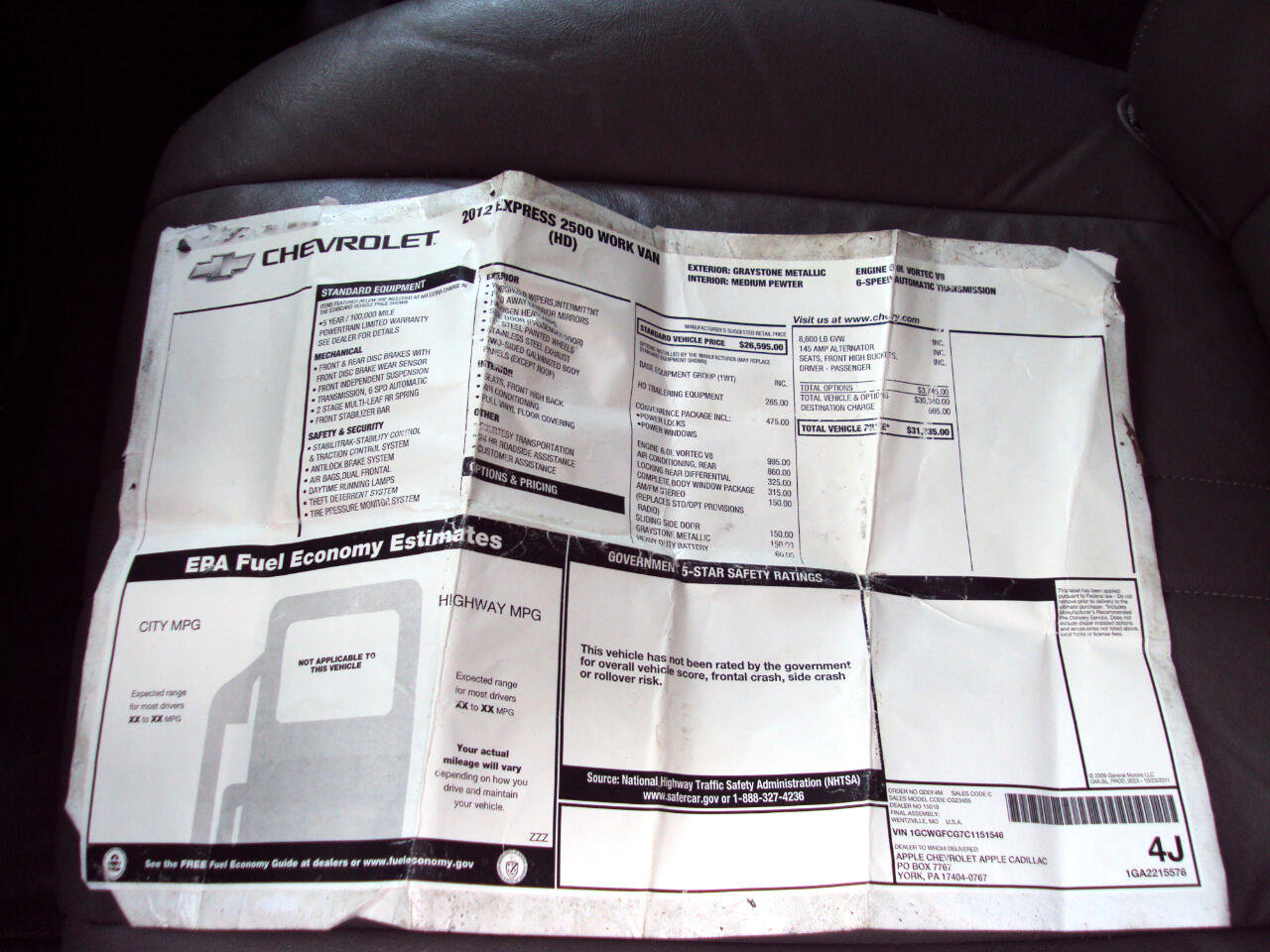 Used 2012 Chevrolet Express 2500 image 24