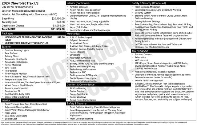 Used 2024 Chevrolet Trax LS FWD image 15